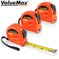 ValueMax 3PC Tape Measure 16FT Retractable Easy Read Measuring Tape Fraction 1/8