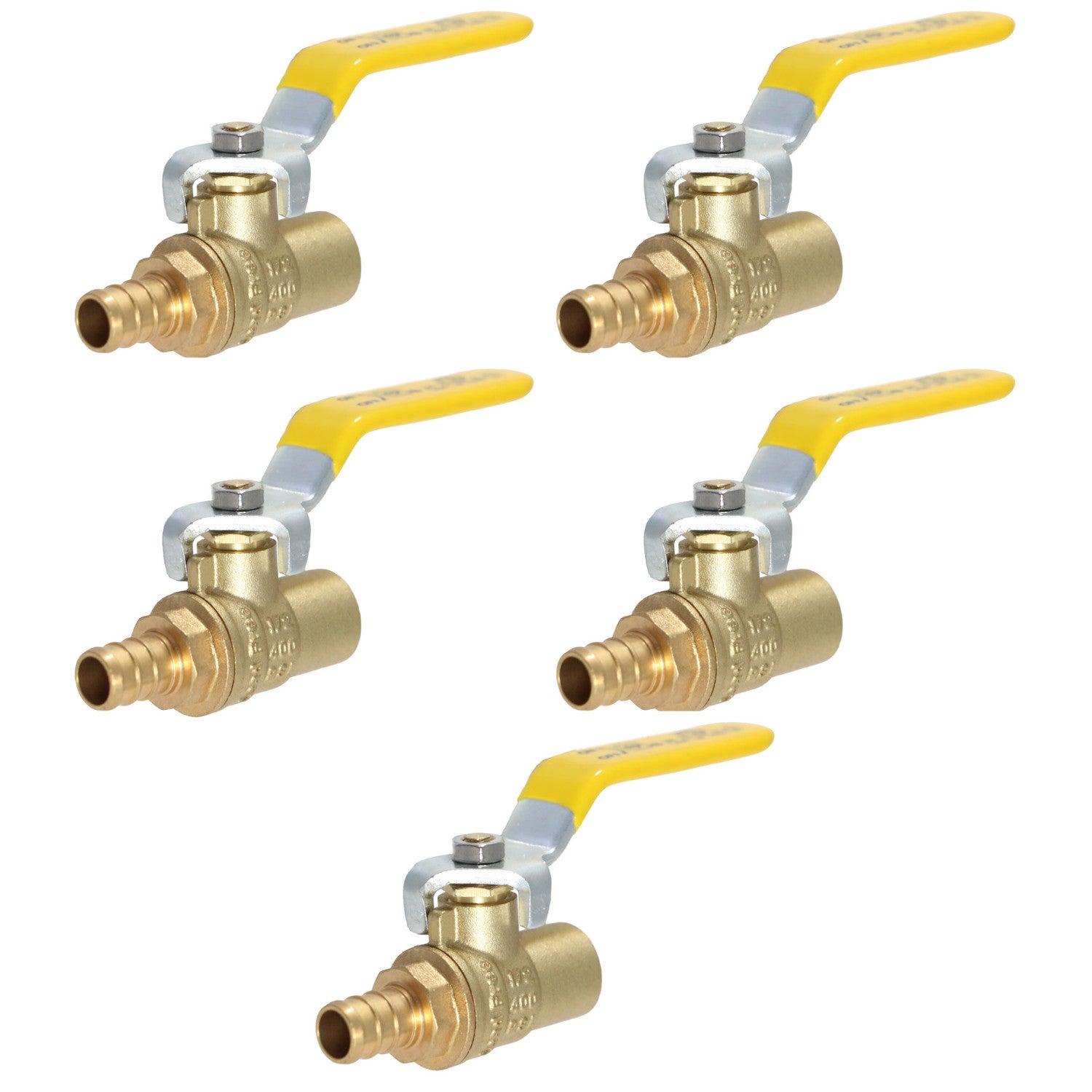 XFITTING 1/2" PEX-B Sweat Ball Valve 5 Pack