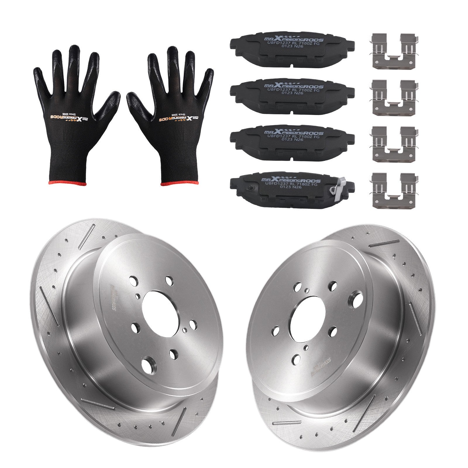 Rear Disc Brake Rotors Ceramic Pads for Subaru Forester 2009-2013 BRZ