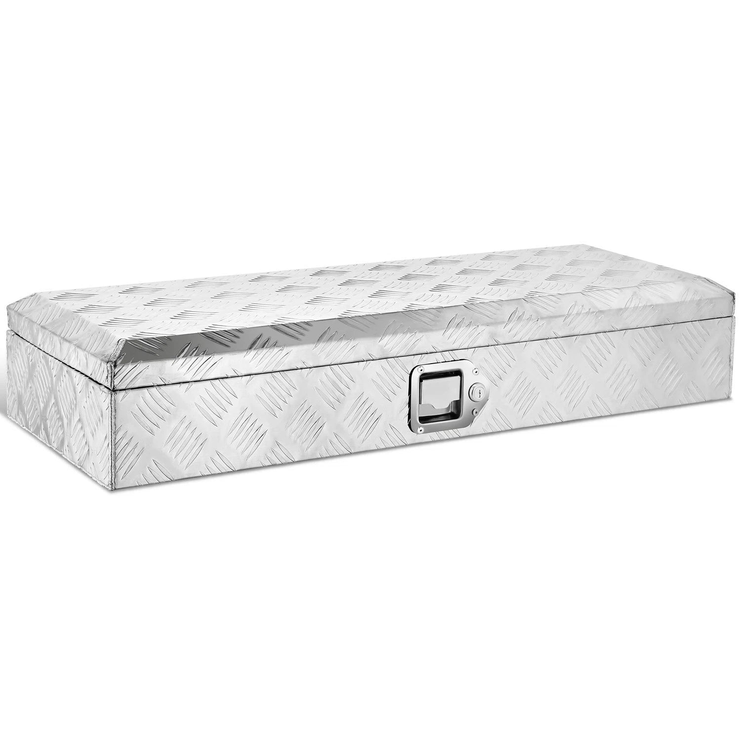 33.85" X 12.8" X 5.31" 12-gauge Aluminum 5 Bar Diamond Tread Pattern