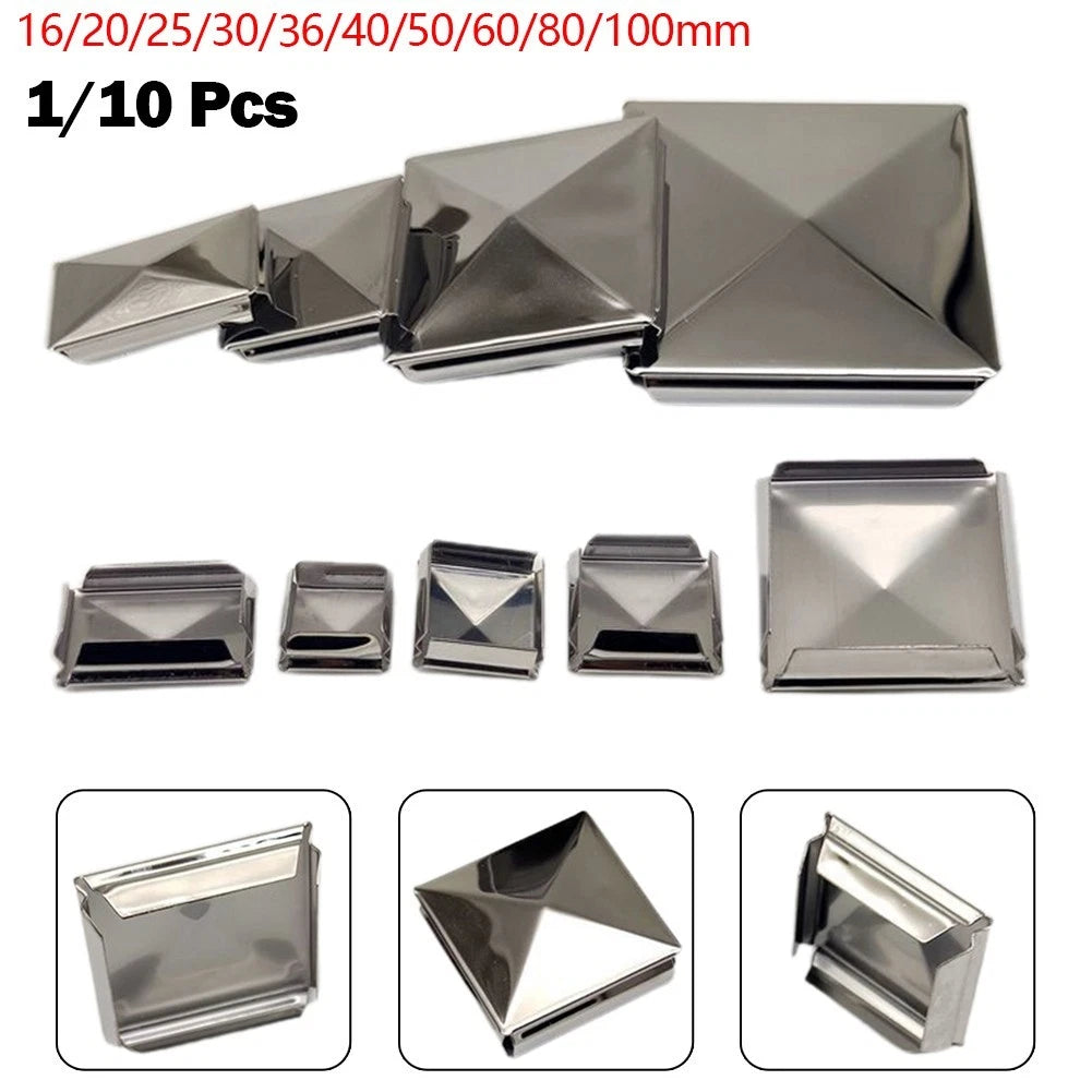 Column Cap Long Lasting Durability Protect Secure Fit Silver Square