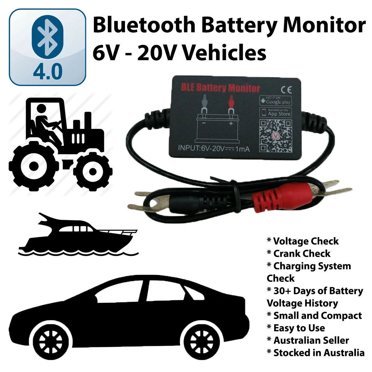 12V Bluetooth 4.0 Car Battery Monitor Voltage Meter Tester Lowvolt