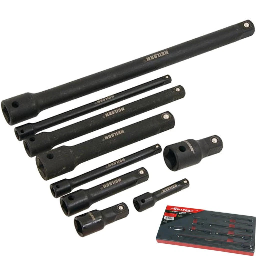 Neilsen 1/4" 3/8" 1/2" Impact Socket Extension Bar Set Extra Long 2"