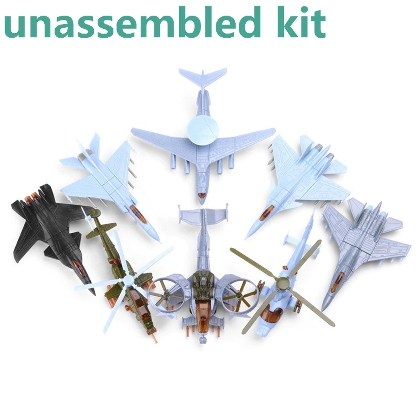 Fighter Aircraft 4d J-11 Z-10 Z-9 Military Airplane Model Unassembled