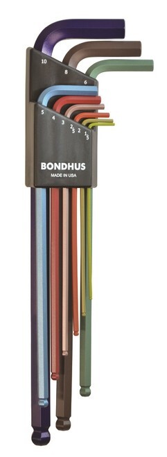 Bondhus 9pc ColorGuard XL Metric Hex L Wrench Set
