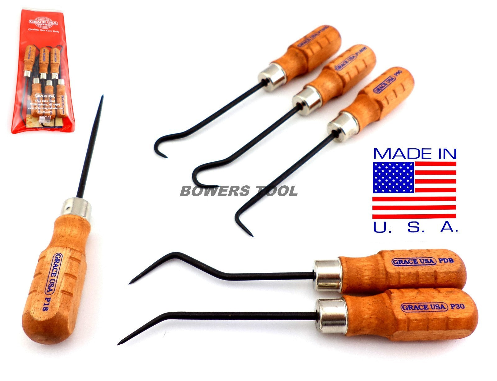 Grace 6pc Hook Pick Set Curve Straight