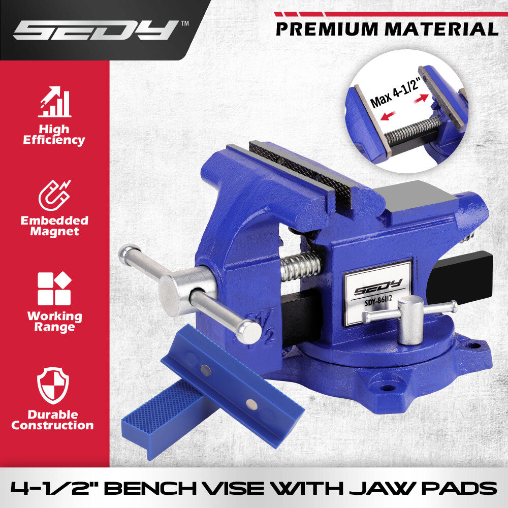 4.5inch Heavy Duty Bench Vise Table Clamp Woodworking Vice Press Drill