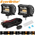 Everbrite 4 Inch 60W Led Pods Off Road Light Pods White Amber Strobe