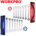 WORKPRO Ratcheting Combination Wrench Set Metric SAE 72 Teeth with