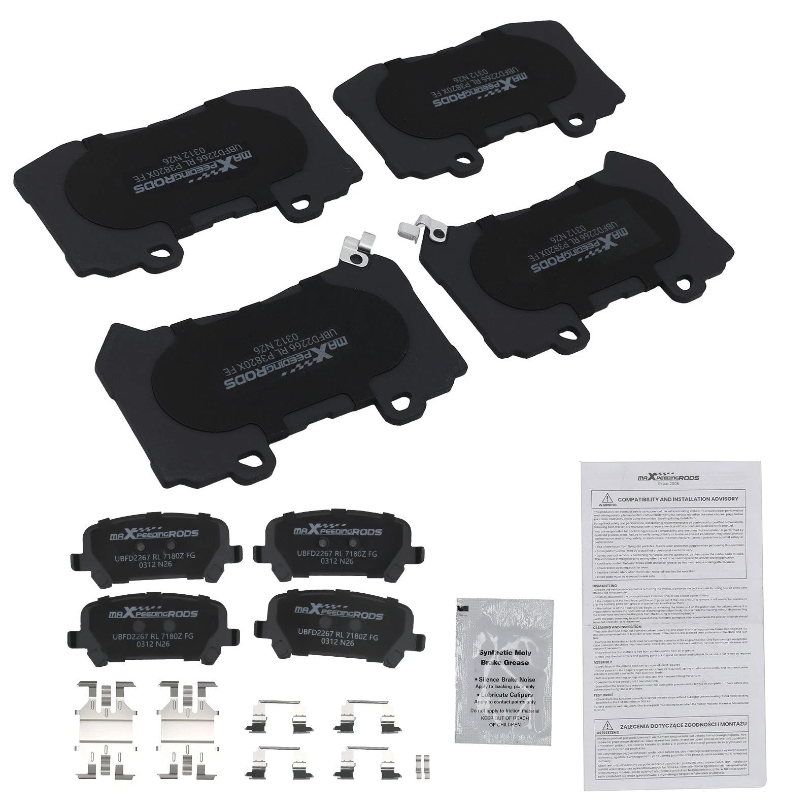 Front Rear L&amp;R Brake Pads Set for Chevrolet Colorado GMC Canyon 2015-2020 P1802