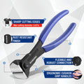 WORKPRO 7" High Leverage End Cutting Nipper Pliers Nail Puller End
