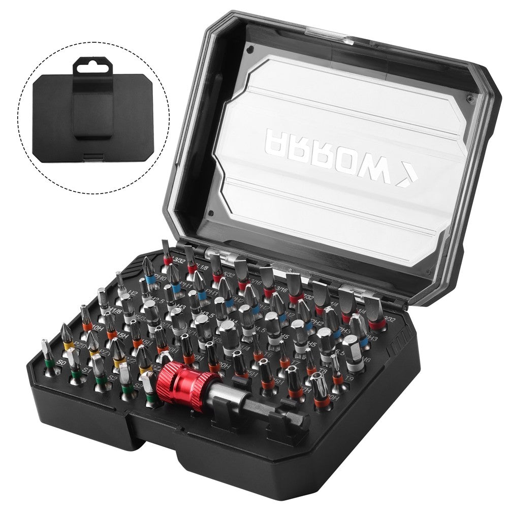 ARROW 59pc Screwdriver Bit Set S2 Steel with Magnetic Holder