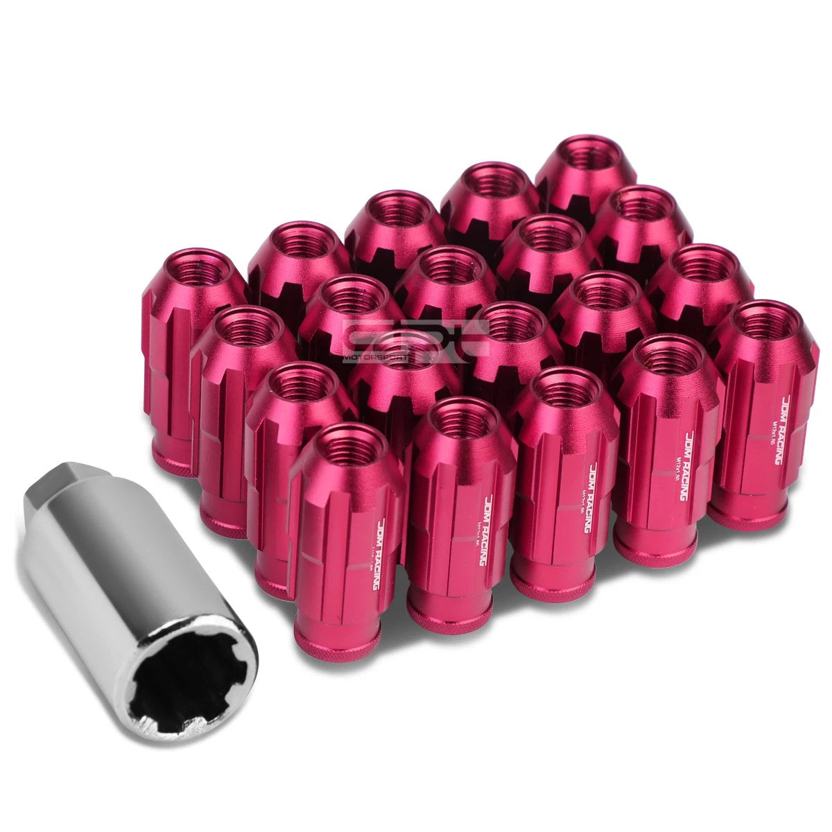 Open End M12x1.5 50mm Tall 24mm Od Pink Aluminum | Built Supply Co