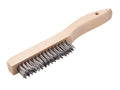 10 Pack Wire Scratch Brush with Wood Shoe Handle