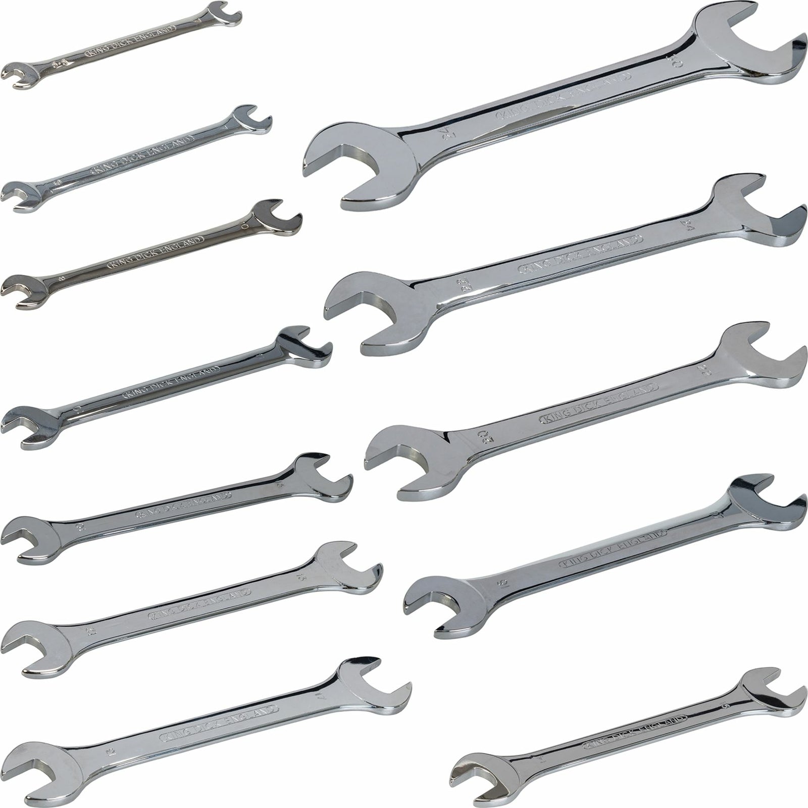 King Dick Chrome Spanner Fixed Head Open-Ended Metric Wrench 5.5mm - 30mmOpens i