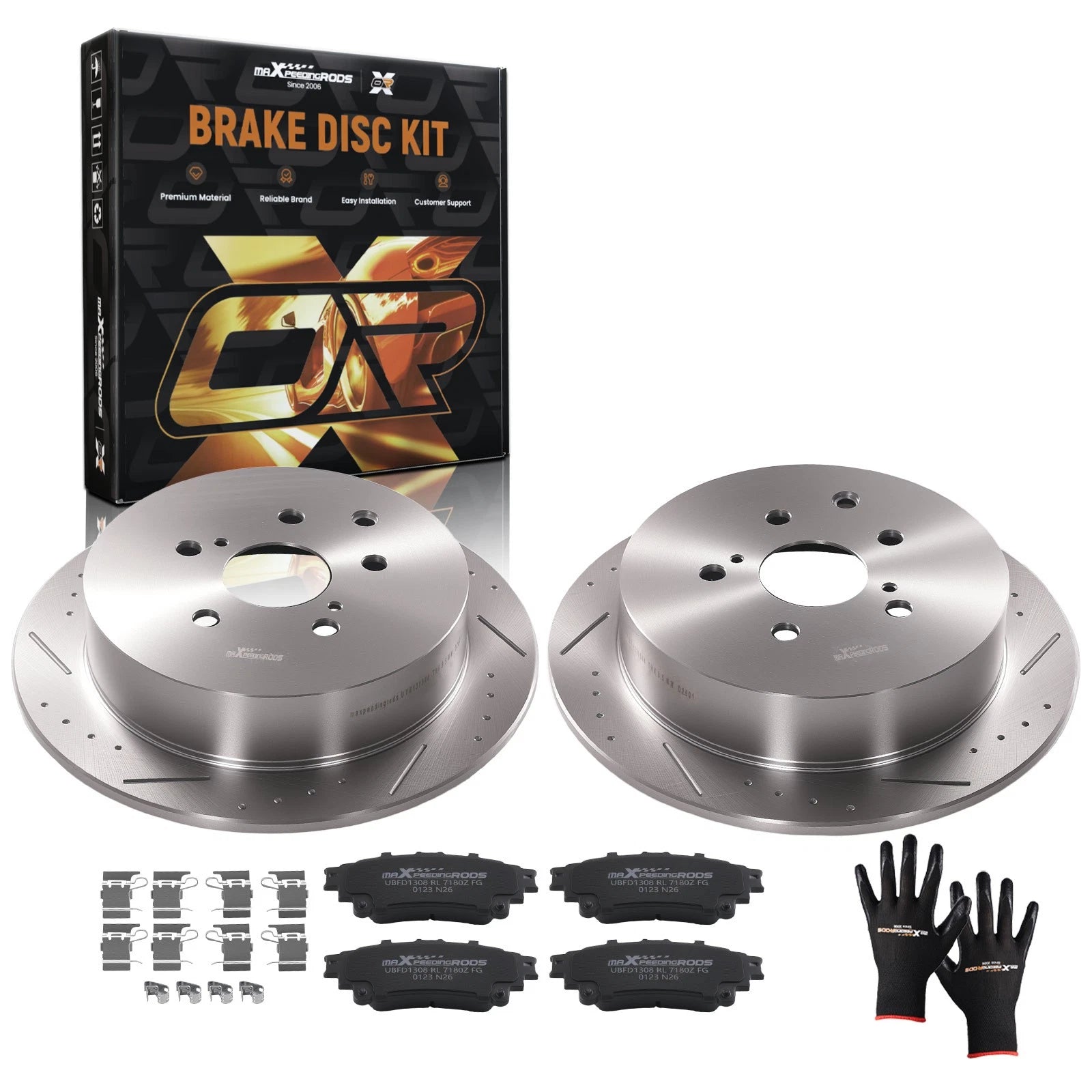 Rear Disc Brake Rotors Ceramic Pads for Toyota Highlander 2014-2019 S-31544