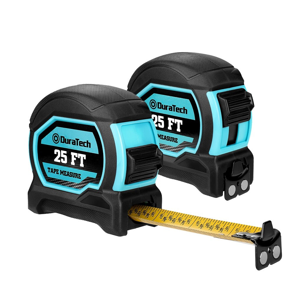 DURATECH 2pc Magnetic Tape Measure 25ft Fractions 1/8 by DURATECH