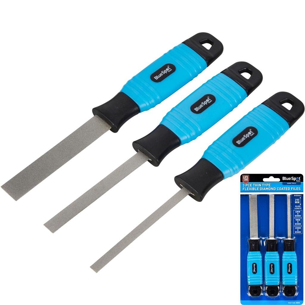 BlueSpot 3pc Thin Soft Grip Flexible Files