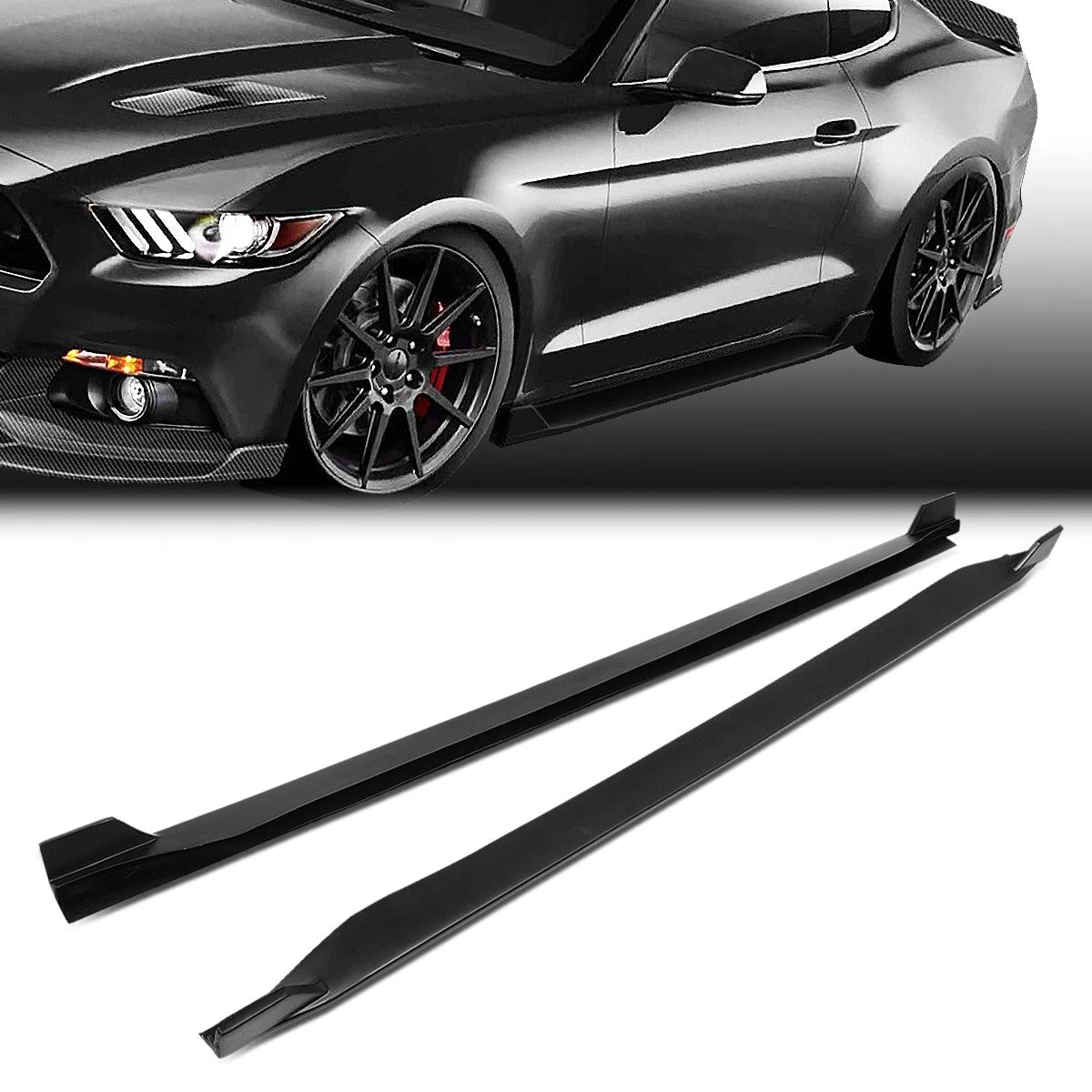 Fit 2015-2017 Ford Mustang Pair Side Skirts Under | Built Supply Co
