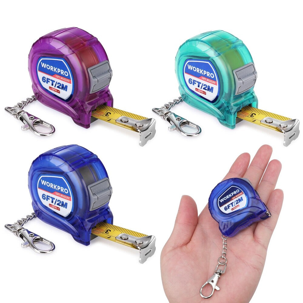 WORKPRO 3PC 6FT Tape Measure Retractable