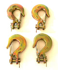 Chain Grab Sling Slip Hook Link with Spring Latch - 4 Pack by Calhawk