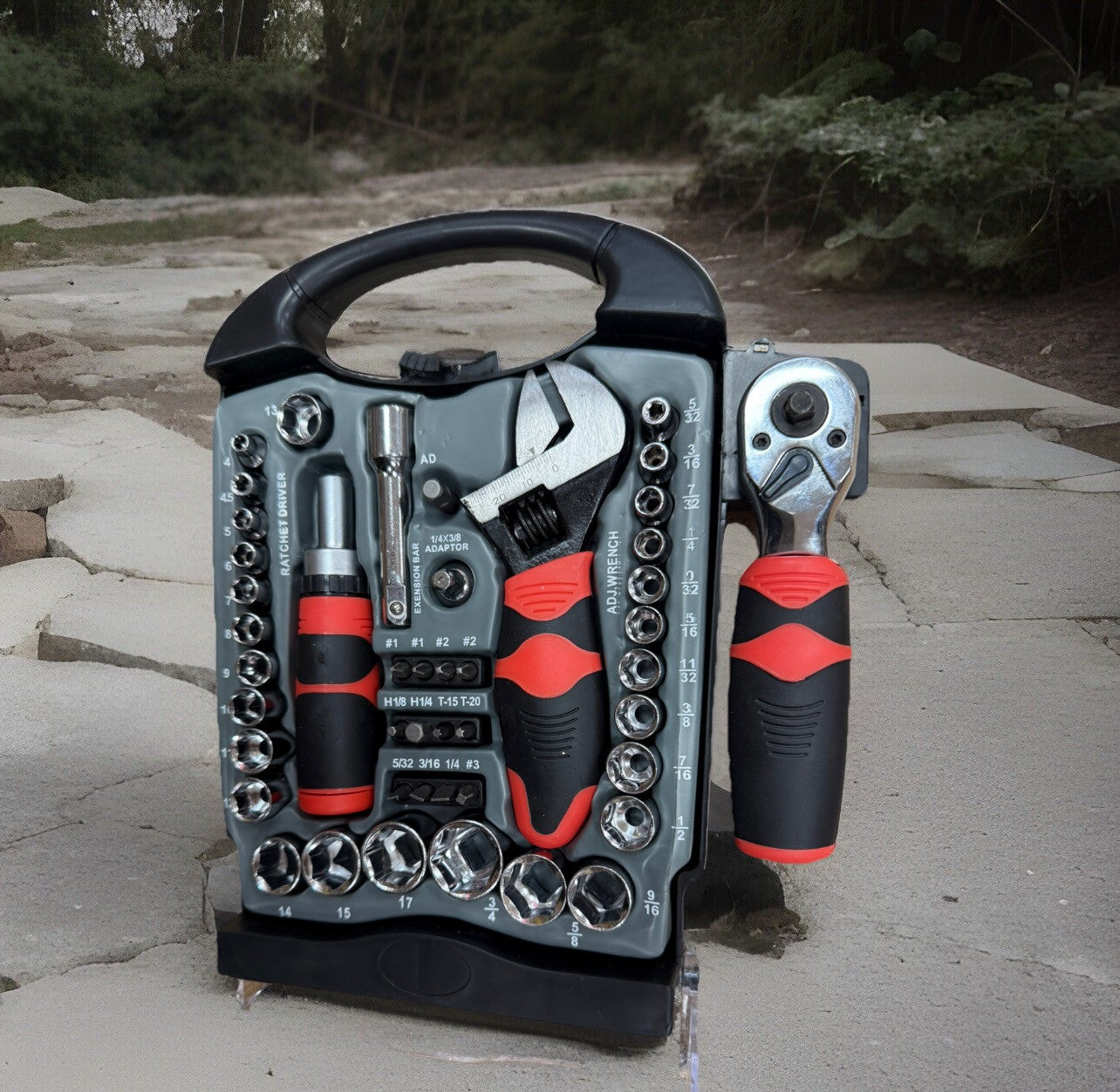 45pcs Stubby Combination Ratchet Wrench & Socket Set by Unbranded