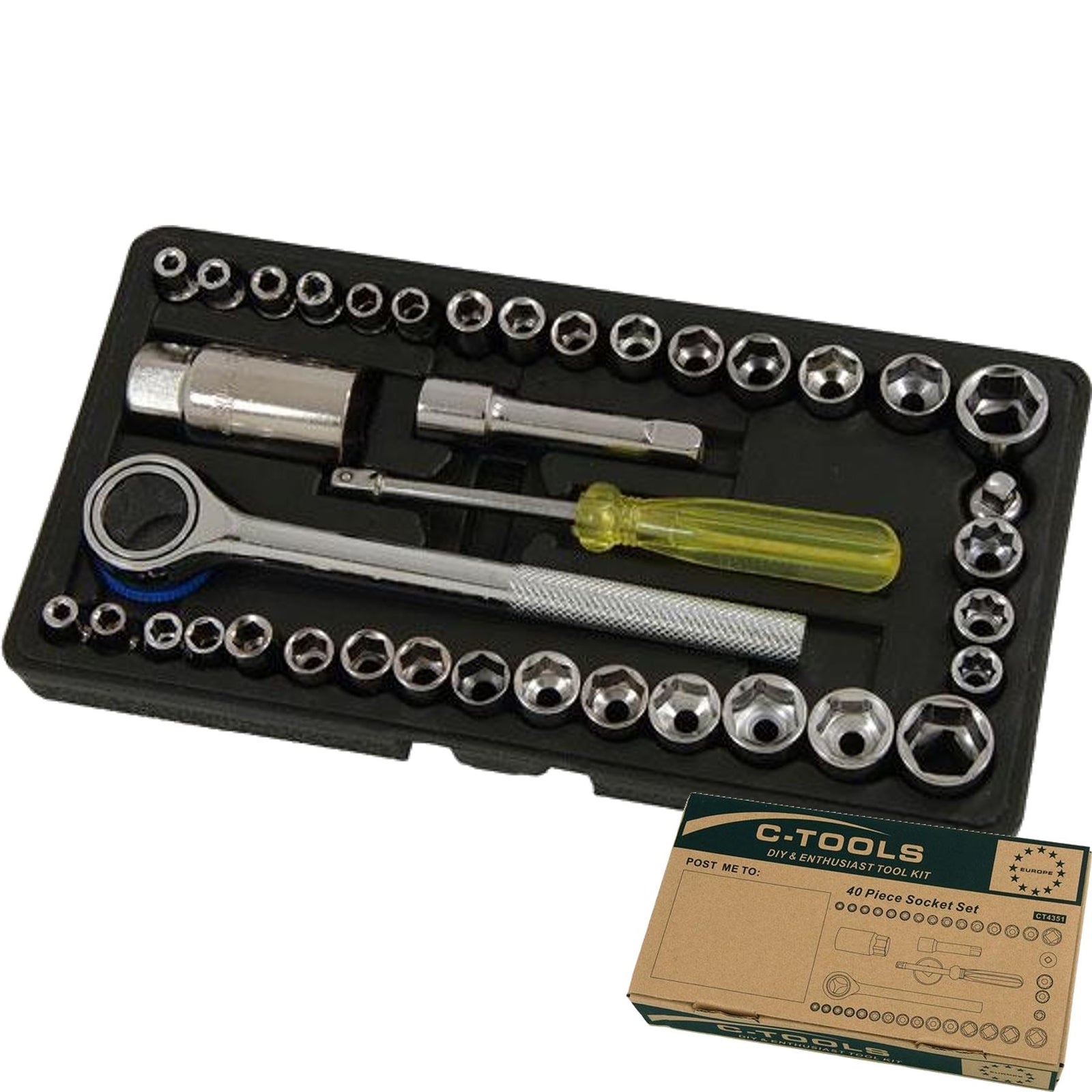 Neilsen Socket Set - Metric/Imperial 40pc 1/4" & 3/8" Drive by Neilsen