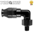 An -6 (-06an Jic An6) 90 Degree 1/8" Npt Ptfe Fuel Hose Fitting Black