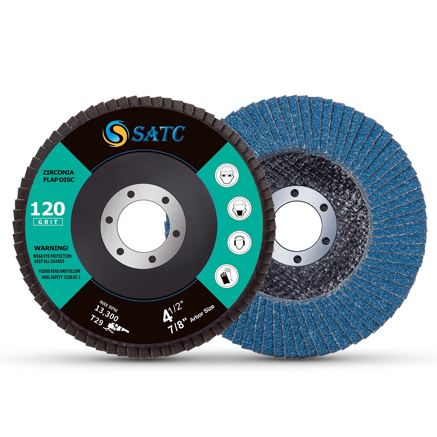 50PCS 4.5 Zirconia Flap Disc 4-1/2 x7/8 120 Grit by Unbranded