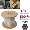 500 Feet 1/8 Inch 7x19 Cable Rail Wire Ss 316 Extra Corrosive