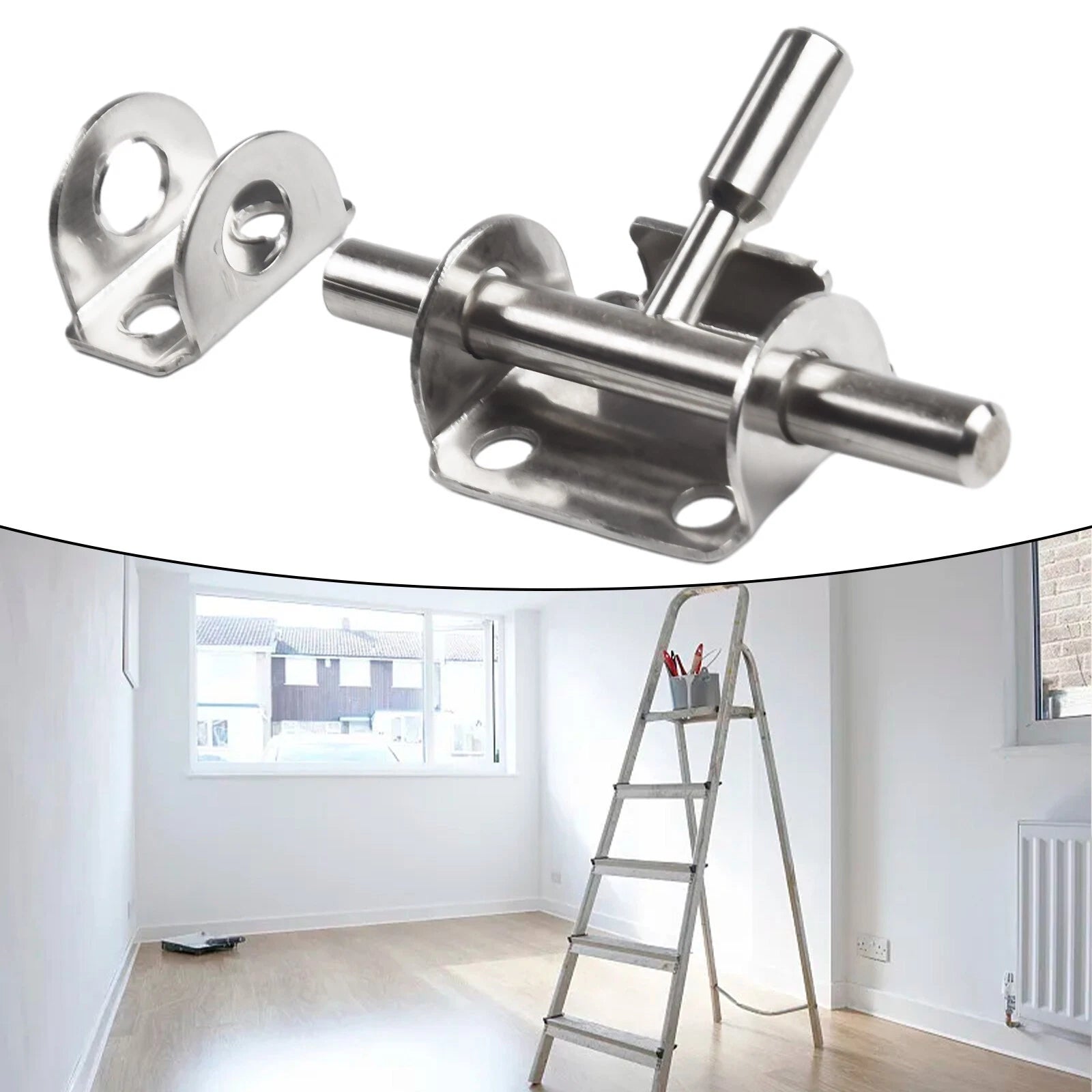 Wooden Door Latch Stainless-stee<wbr/>l Lock Hasp Sliding Bolt