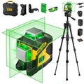 Prexiso 3x360° Self Leveling Laser Level 47 in Tripod 100 Ft Green