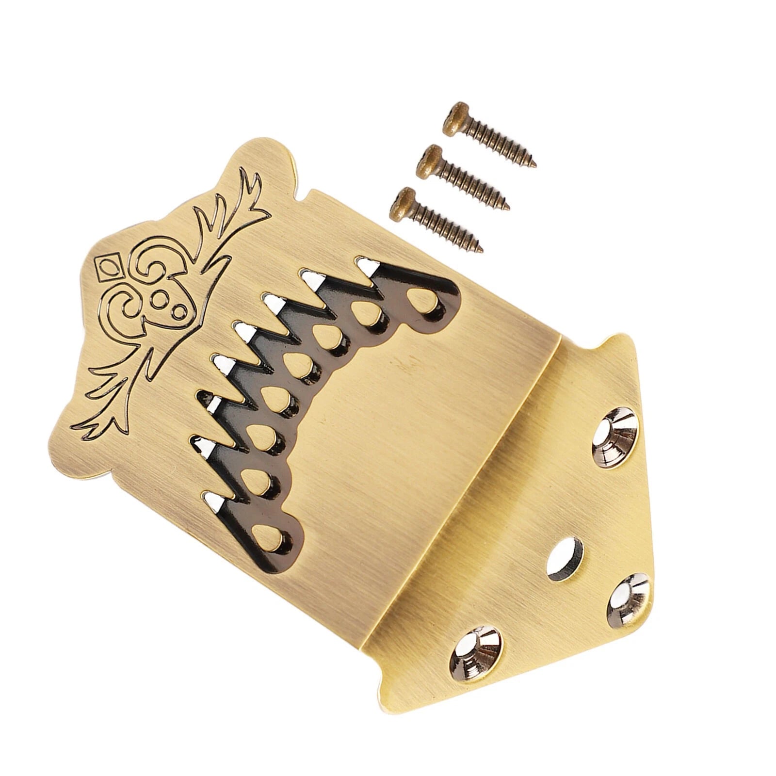 Bronze 8 String Mandolin Feather Pattern Tailpiece Musicians