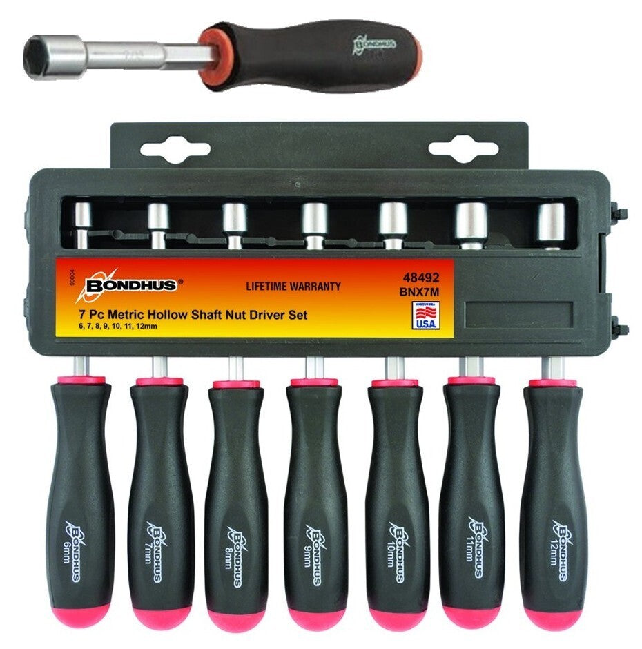 Bondhus 7pc Hollow Shaft Metric Nut Driver Set
