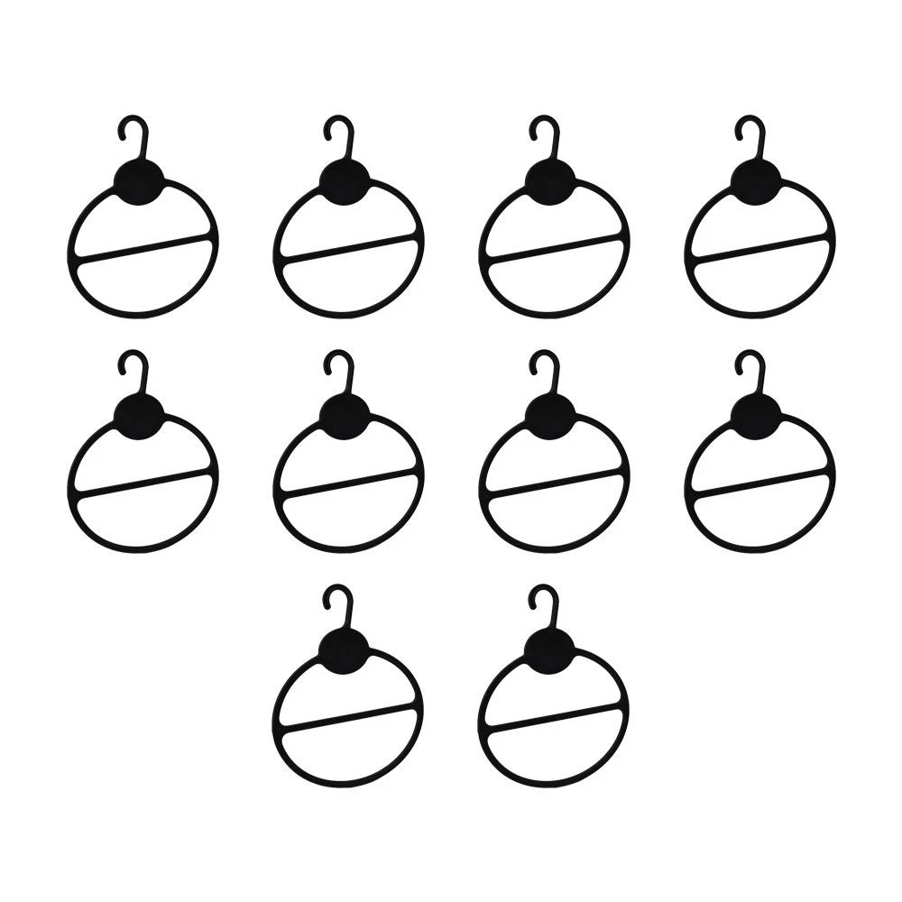 Set Of Black Plastic Scarf Hanger Holder Organizer Space Saver