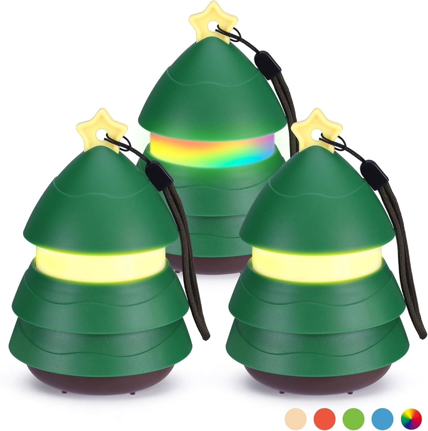 EverBrite 3 Pack Christmas Tree Lantern 5 Light Mode Holiday