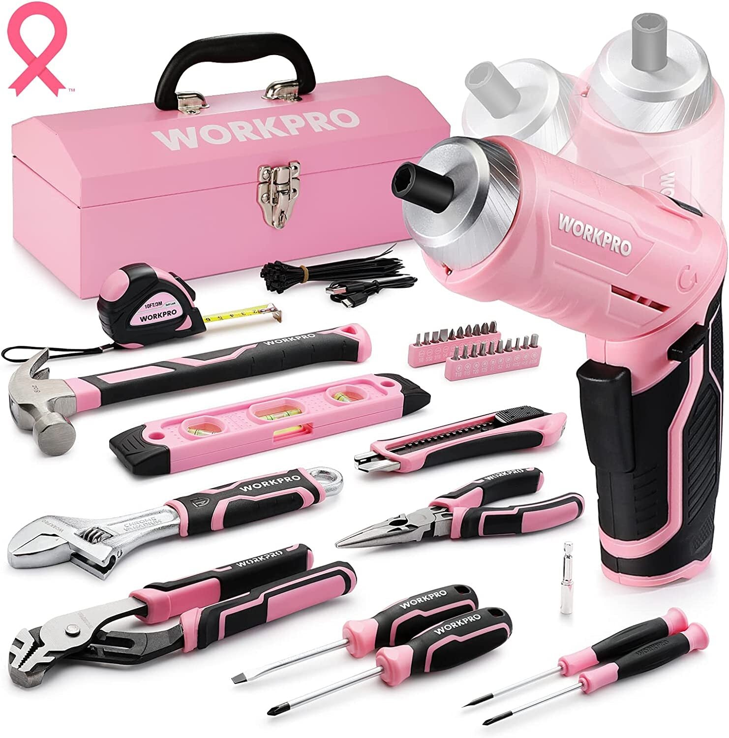 Pink Tools Set 75-Piece Screwdriver Kit