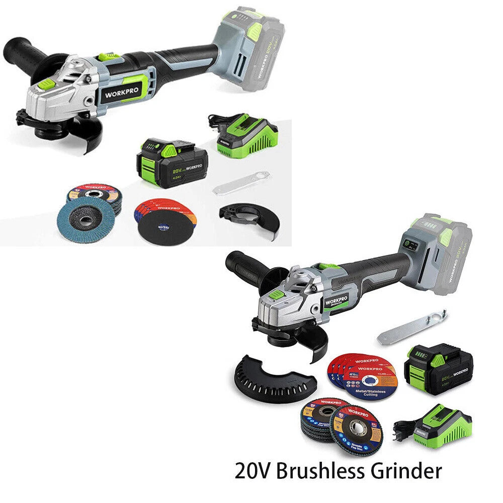 20V Cordless Angle Grinder Brushless Grinder 4-1/2inch Dics