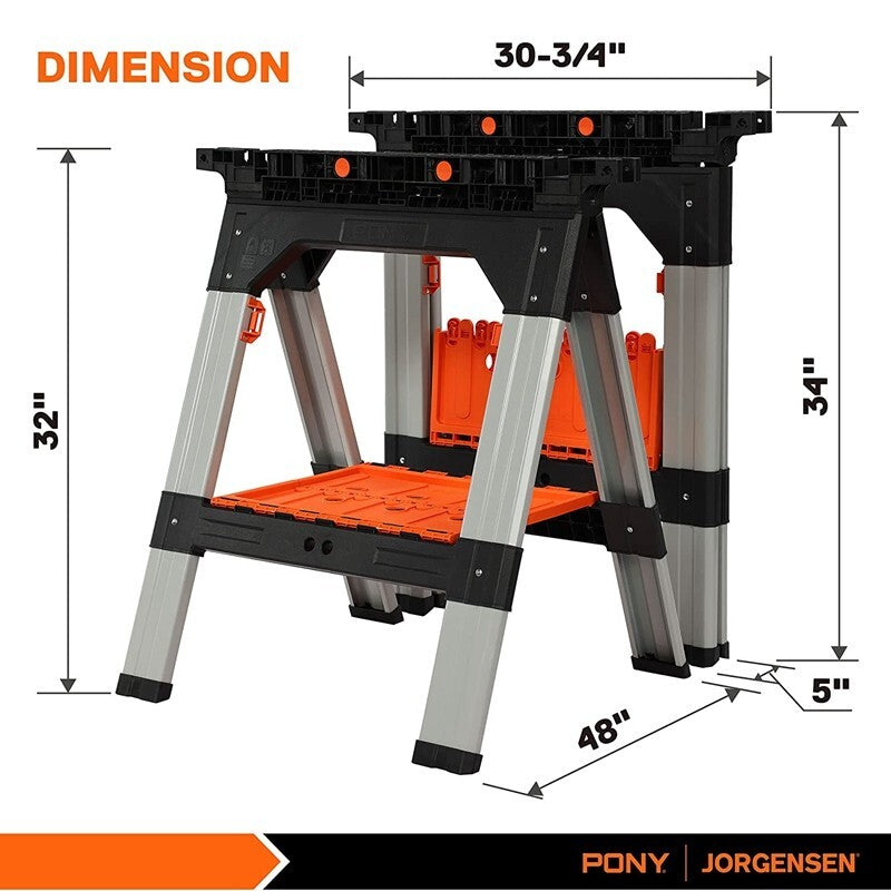 PONY 2-Pack Clamping Sawhorses by PONY