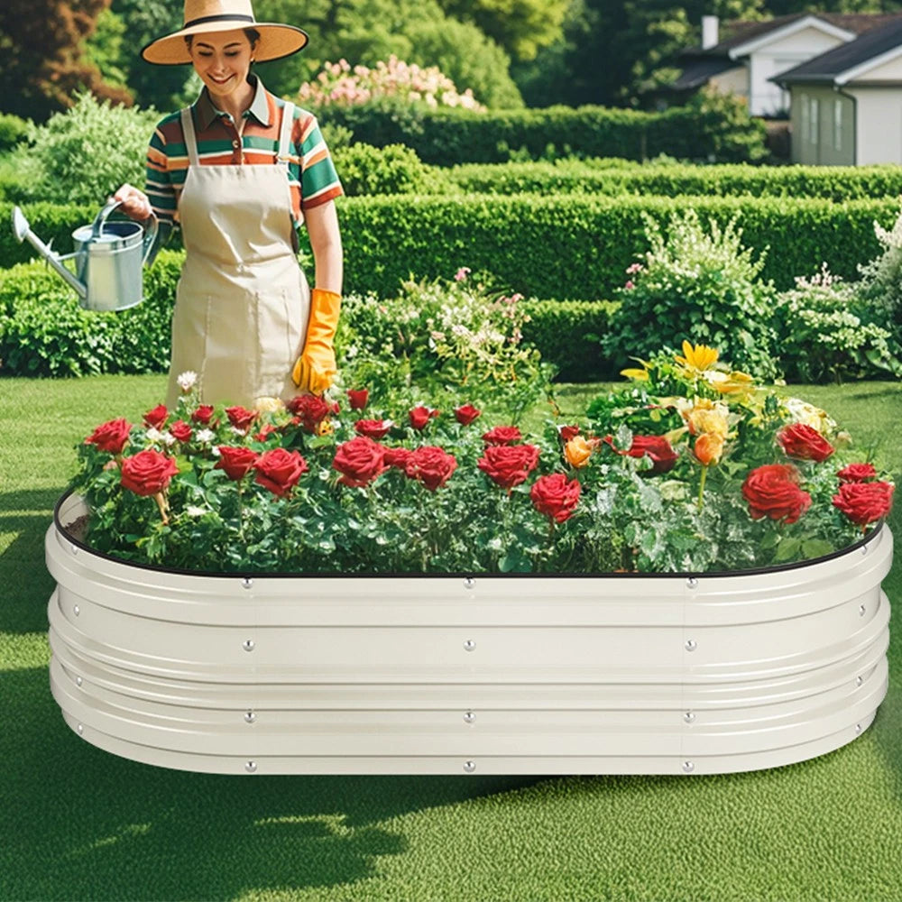 Workpro 4x2x1ft Galvanized Raised Garden Bed Rust Corrosion