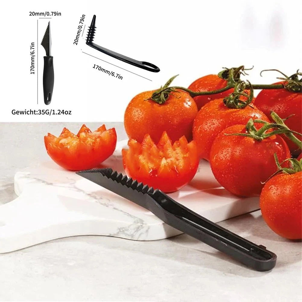 Fruit And Vegetable Cutter Set With V Shaped And Spiral Cutters For