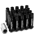 Open End M12x1.5 90mm Tall 25mm Od Black Aluminum Jdm Lug Nuts+adapter