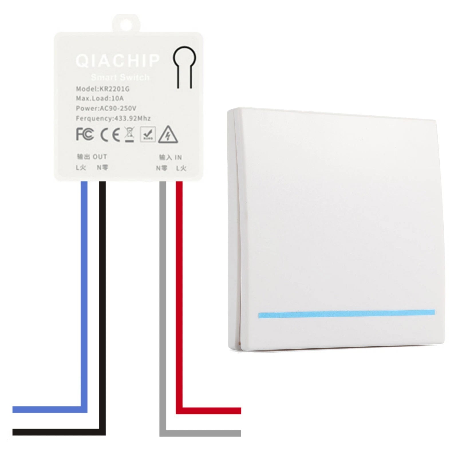 Wireless Light Switch Receiver Module No Wiring Fits Into Multi