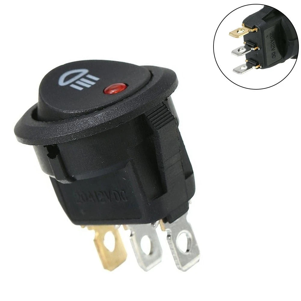 23mm On/off Rocker Switch Round 12V Red Led Fog Light Lamp Symbol Car