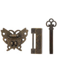 Antique Butterfly Lock Buckle Alloy Padlock For Jewelry Boxes And More