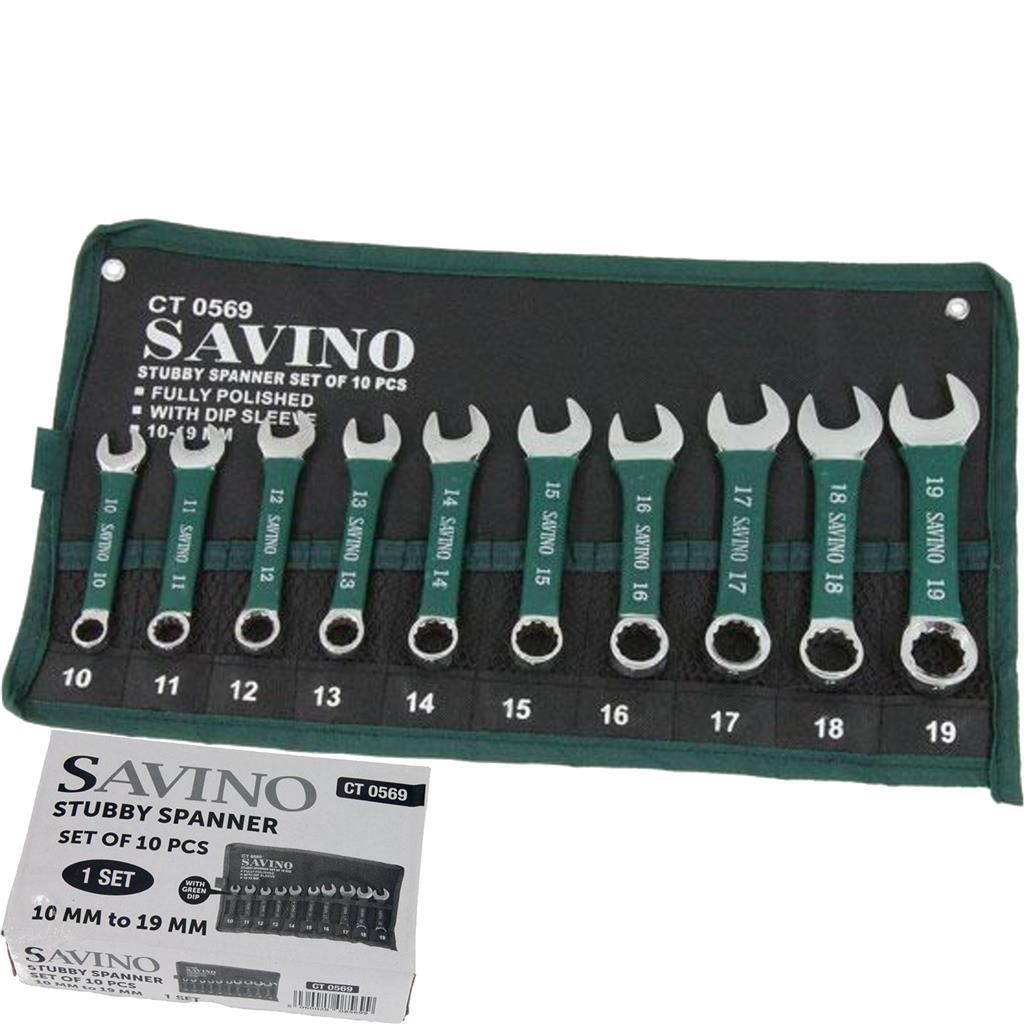 Savino 10pc Stubby Metric Combination Spanner Set