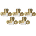 5 Pack XFITTING 1/2" CTS x 1/2" CTS x 1/2" PVC Push Fit
