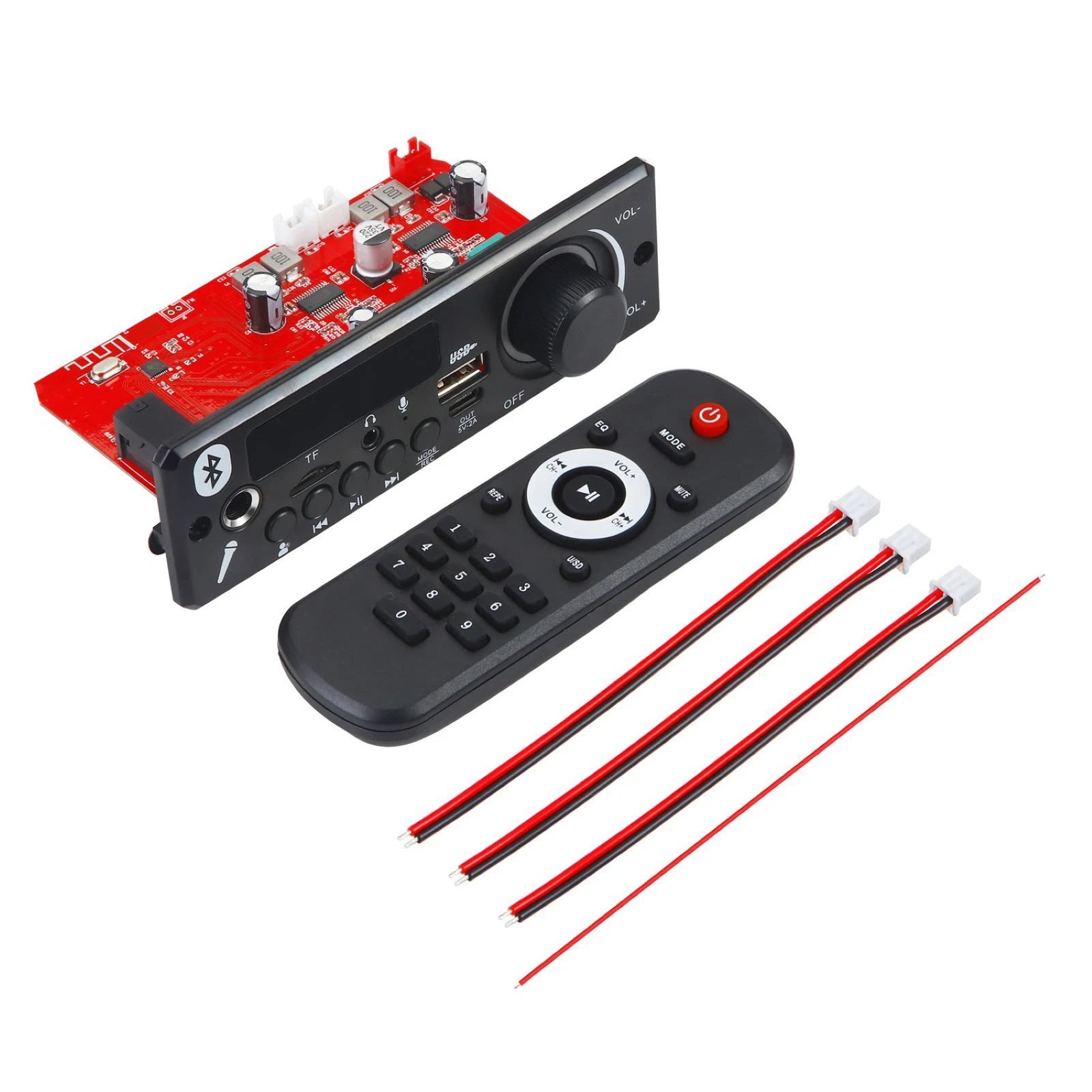 1set Mp3 Decoder With Lcd Display Bluetooth 5.0 Dc12v 160W Amplifier