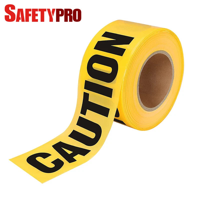 SafetyPro 3 in X 1000 ft Caution Tape Roll Warning Safety Tapes Bold Black Print