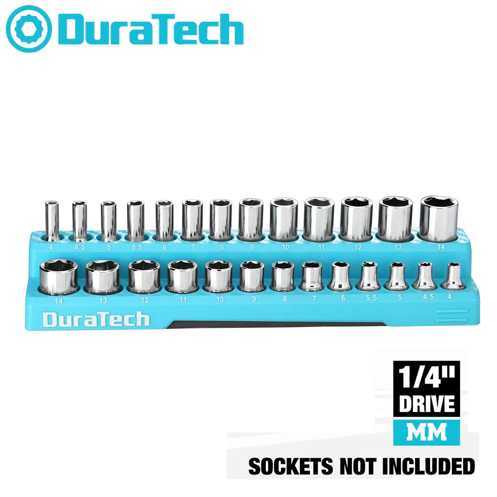 Duratech 1/4" Drive Magnetic Socket Organizer Metric Sockets Holders